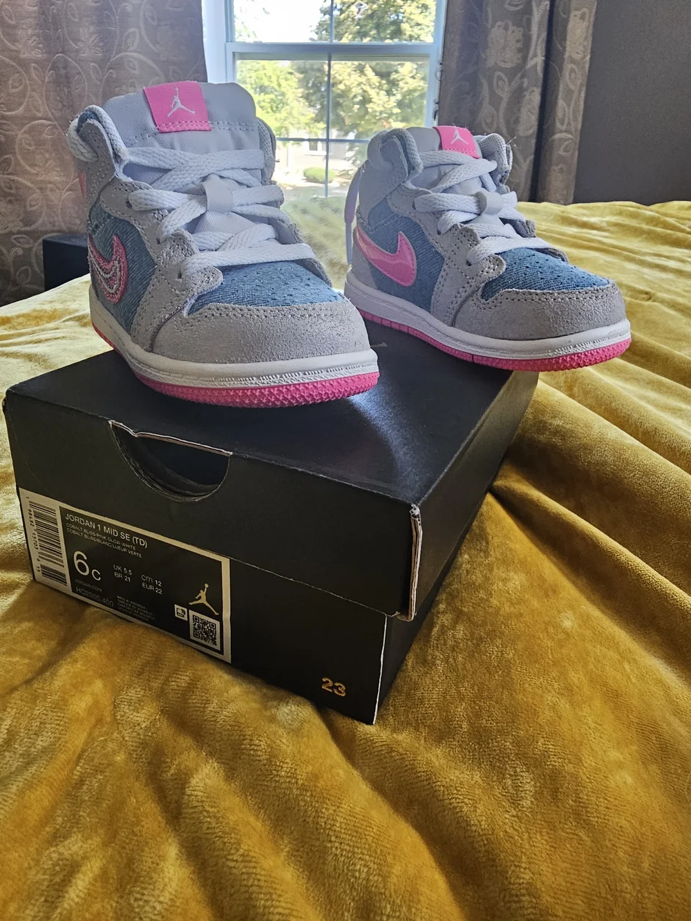 Nike Kids' Pink & Denim High-Top Sneakers